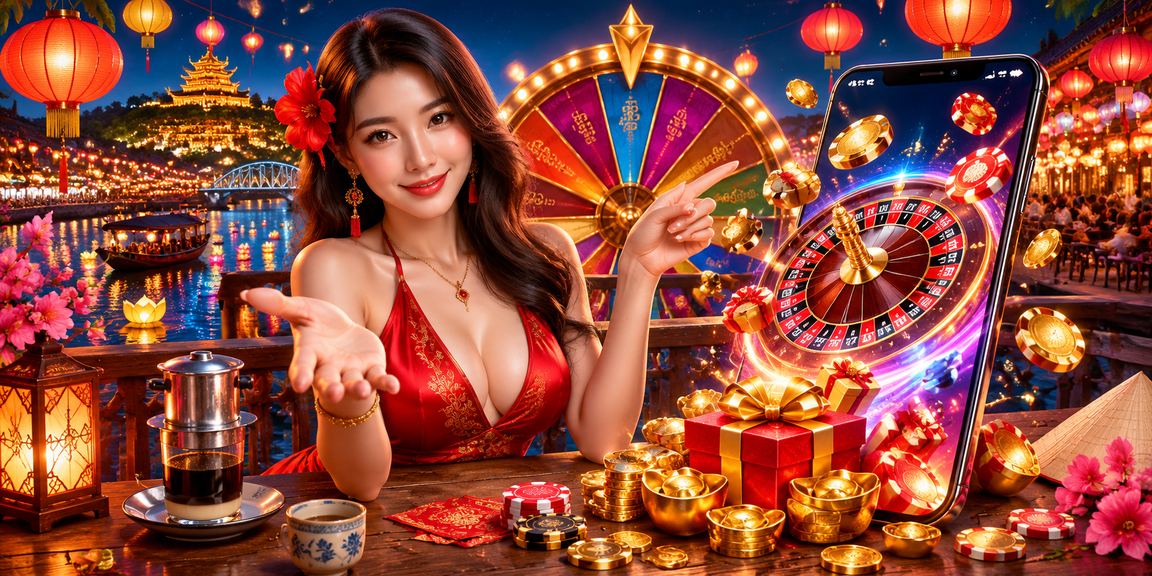 Người chơi tại Huế thưởng thức cà phê và theo dõi bàn roulette trực tuyến trên điện thoại