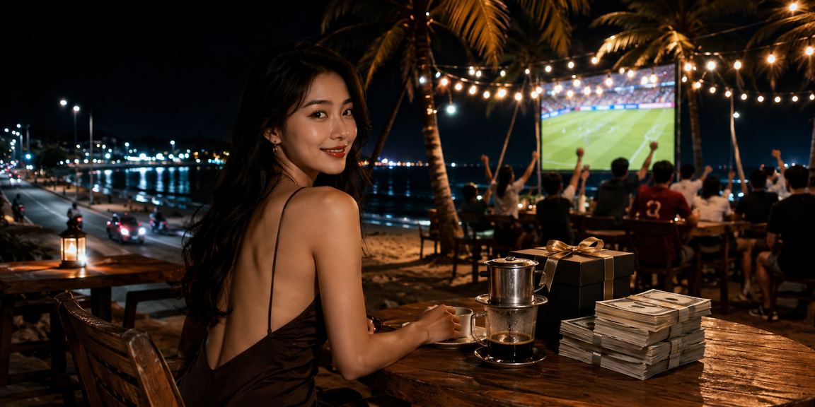 Người dùng xem thông tin cá cược tại Phan Thiết với cà phê Việt
